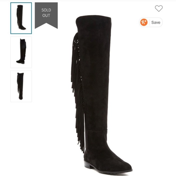 Stuart Weitzman Mane Fringe Over Knee Suede Boots - Picture 3 of 8